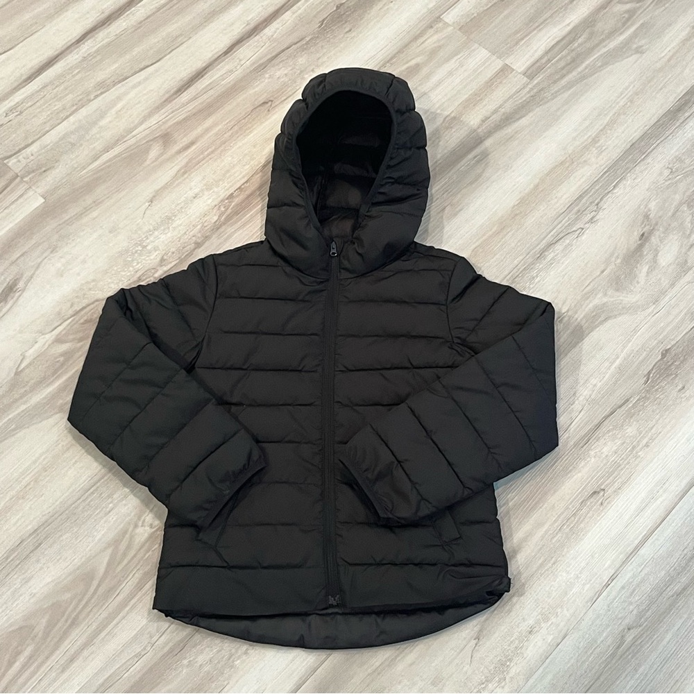 Old Navy Black Hooded Puffer Jacket girls size M/8